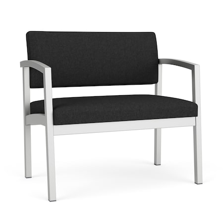 Lesro Lenox Steel Chair, Black Seat, Black Back, 33 W 24.5 L 32 H, Linette Vinyl Seat LS1401